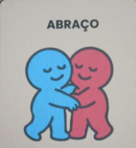 Illustrated hug inside a Polaroid